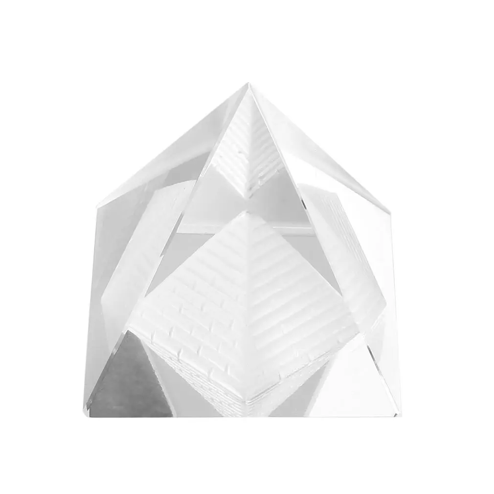 

2017 Fashion Artificial Egyptian Clear K9 Crystal Quartz Pyramid Home Office Desk Decoration Wonderful Ornament Gift For Friends