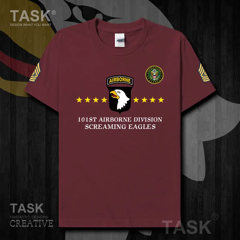 

US armed forces 101st Airborne Division mens t shirt Tops Short sleeve country Tactical Military cotton summer Casual Print