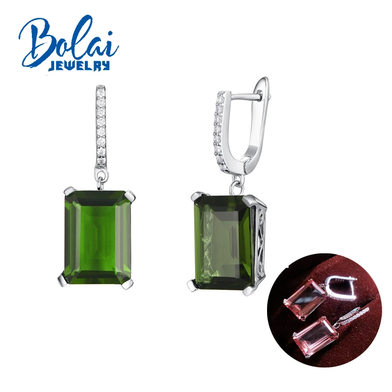 Женские серьги из серебра 925 пробы с зултанитом|Серьги-подвески| |