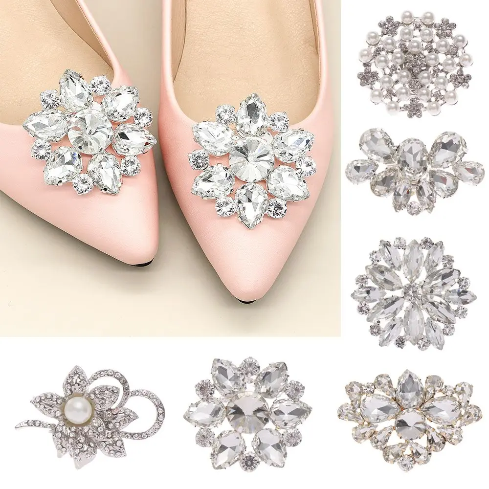 

1Pc Rhinestone Shoes Clips Shiny Decorative Clips Charm Buckle Shoe Decorations Square For Clamp Lady Women Bride High Heel