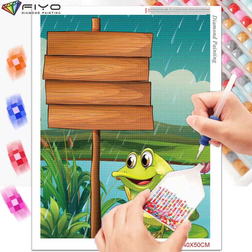 5D DIY Алмазная вышивка крестиком лягушка алмазная живопись мультяшное фото стразы