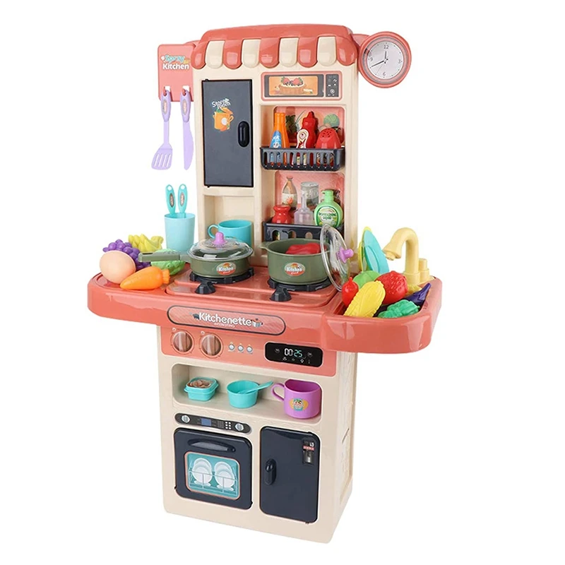 

44 шт Кухня аксессуары игрушки Детская игра Кухня s с реалистичными огнями звук проточной водой многофункциональный набор игрушек
