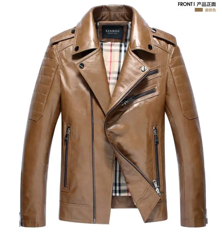 Европейская и американская Мужская искусственная кожа овечья тонкая кожаная