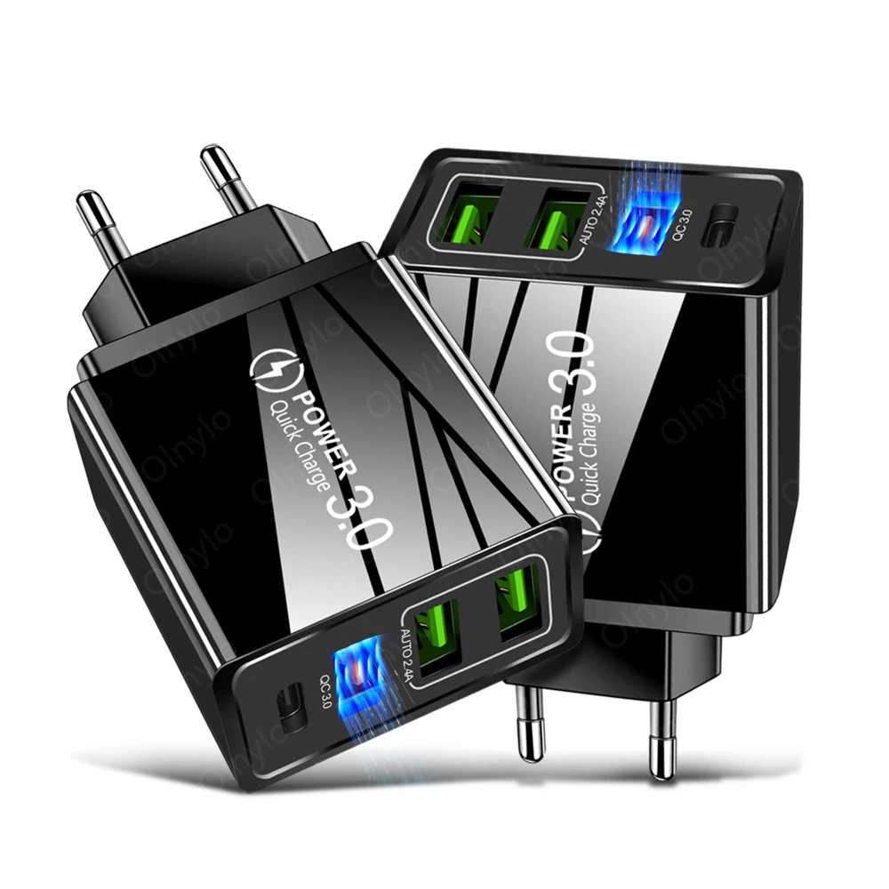 

3u PD Quick Charge 3.0 4.0 USB Charger For iPhone 12 Pro 8 11 Plus Huawei Mobile Phone Universal Fast Charging Power Adapter