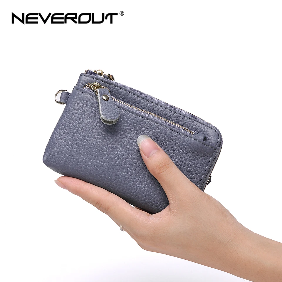 NEVEROUT натуральная кожа портмоне на молнии Держатель для карт ручной работы из