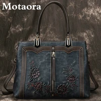 motaora womens bag retro genuine leather luxury handbags for women 2021 new handmade crossbody bag large capacity bags female