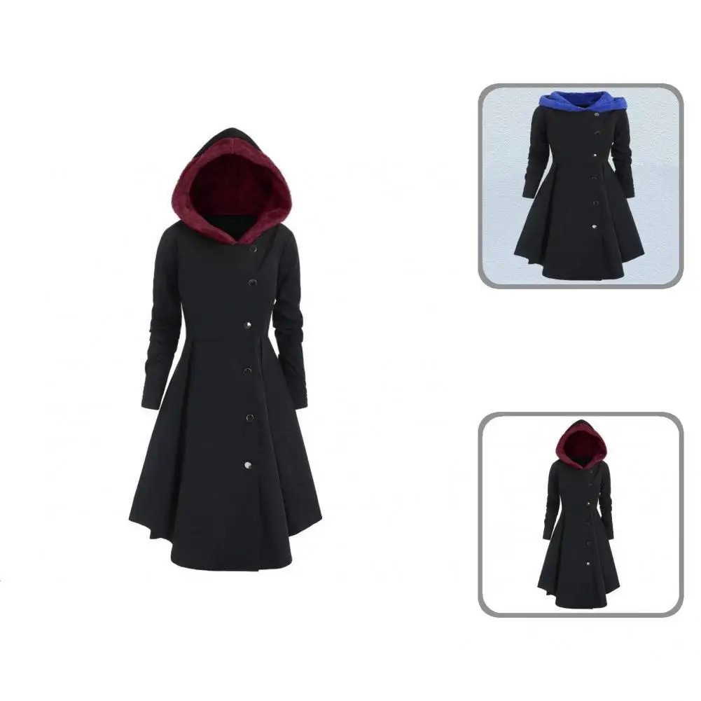 

Autumn Winter Trendy Asymmetric Long Drap Retro Coat Super Soft Retro Coat Solid Color Streetwear
