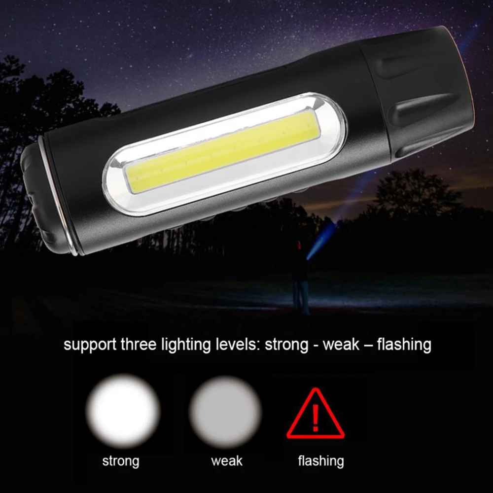 KINGSHAN Flashlight Work Light Rechargeable USB 3 Modes COB LED Car Maintenance Torch Speaker Rear With | Лампы и освещение