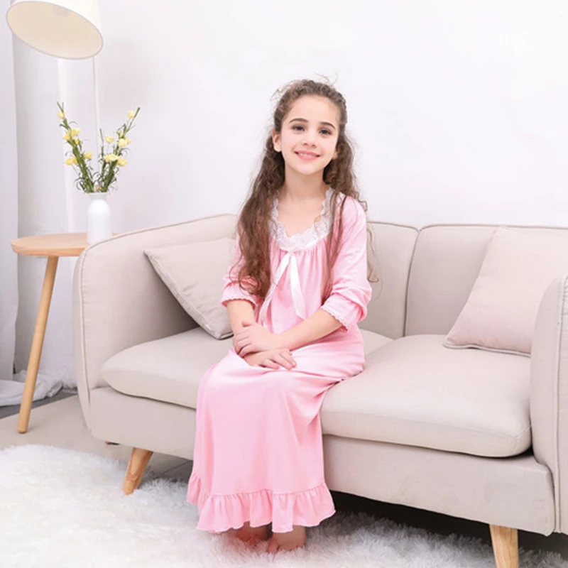 Nightgowns 2-10Y Princess Pajamas Tracksuit Princess Dress New Summer Fashion Dress Soft Wear Daily Long Drsses Toddler