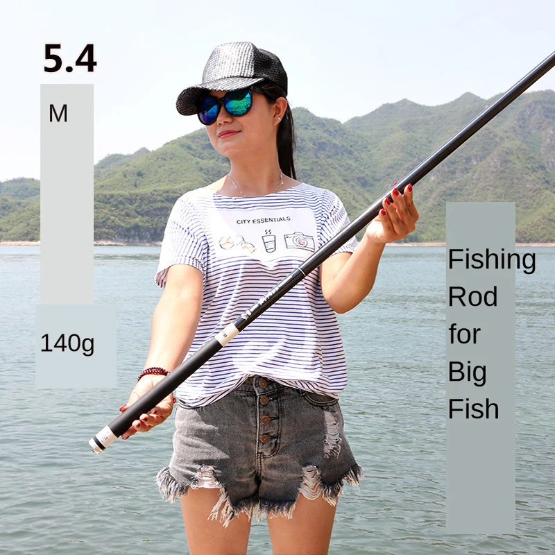 

Carbon fishing rod 3.6-7.2m Taiwan fishing rod telescopic 28 adjustable light hard carp rod 19 adjustable long section hand rod