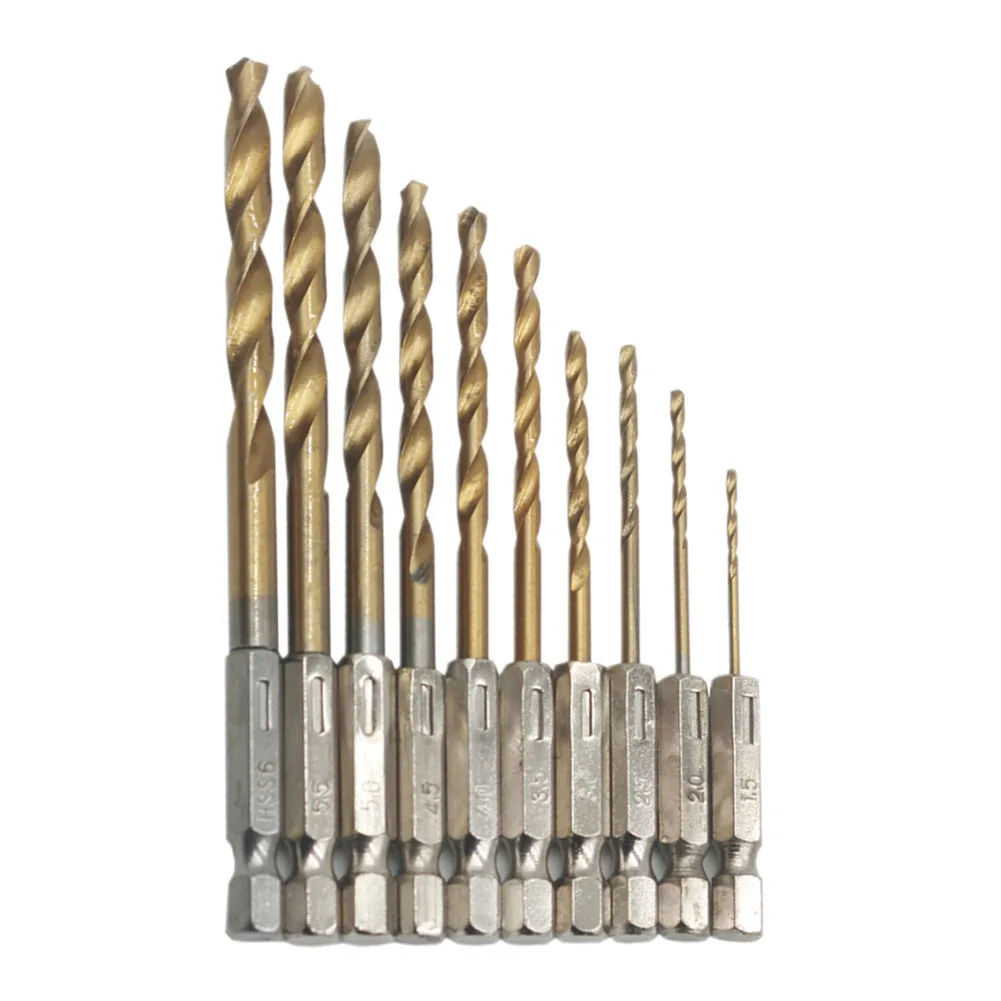 

13Pcs HSS Woodworking Drill Bit Set High Speed Steel Titanium Drill Electric Screwdriver Bit Shank 1.5-6mm Hexagonal Twist Drill