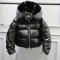 winter jacket women down parkas hooded white duck down jacket double sided waterproof coat large real natural fox fur 2021
