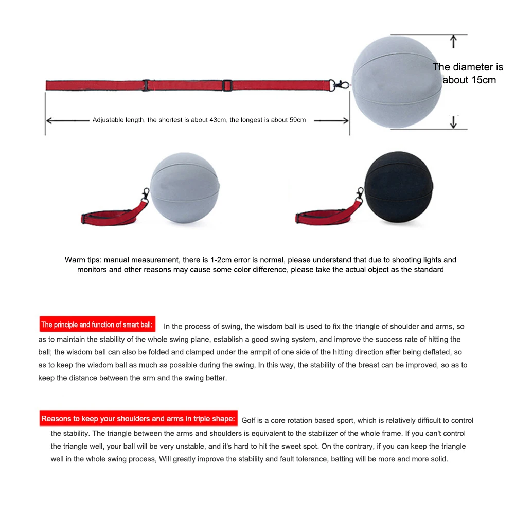 

Golf Intelligent Impact Ball Golf Swing Trainer Aid Practice Posture Correction Training Supplies Equipment