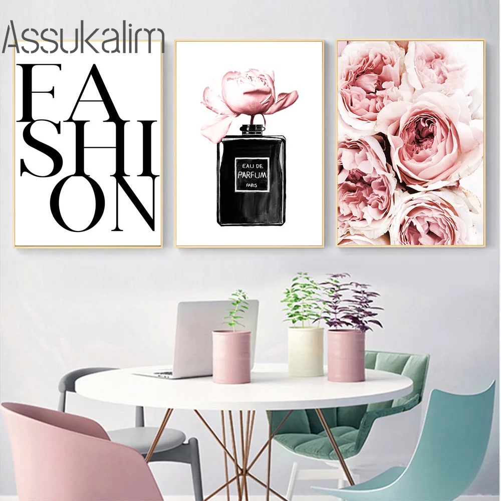 Модная настенная Картина на холсте флакон духов настенные плакаты постер с