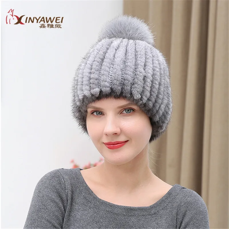 

Best Selling Fashion Fur Hat Natural Mink Fur Hat Accessories Fox Fur Ball Cap Women's New Fashion Trend Cap.