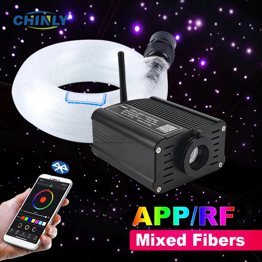 Оптоволоконный кабель 16 Вт RGBW с Bluetooth и музыкальным управлением оптоволоконный