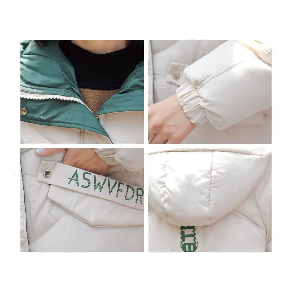 Стильные корейские женские парки толстые хлопковые стеганые куртки зимние
