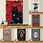 Настенный гобелен с изображением Таро, черной кошки, хиппи, художественное украшение, астрология, гадания, ведьмастерство, гобелены, фоновый Декор