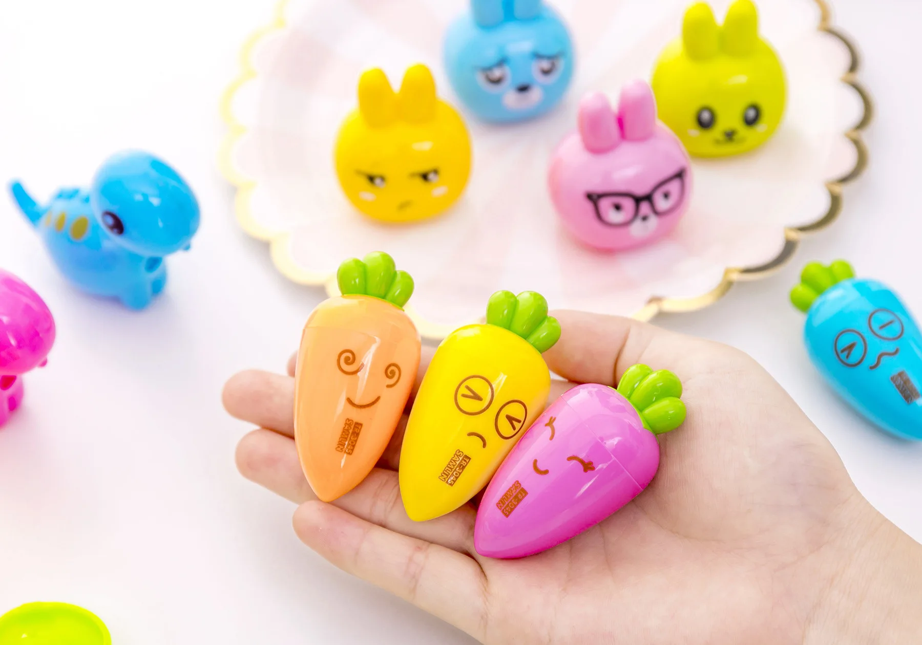 Ellen Brook 1 шт. креативный Kawaii Кролик с морковкой Кукуруза карандаш динозавр точилка школьные офисные канцелярские принадлежности подарок для детей