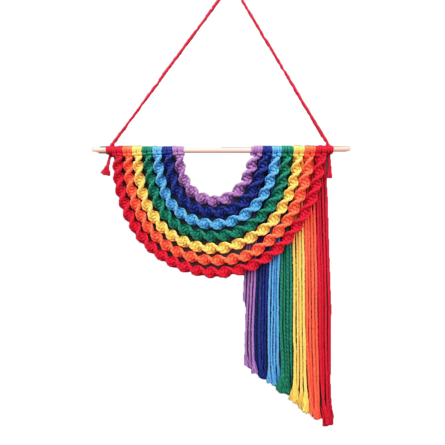 

Nordic Handmade Rainbow Tassel Wall Hanging Decoration Hair Bows Storage Belt Girls Room Ornaments Background Wall Nursery Decor
