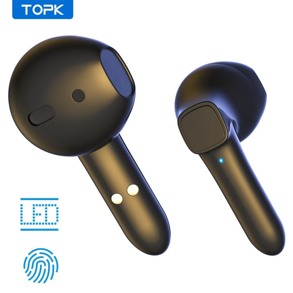 TOPK T20 TWS Bluetooth 5 0 наушники беспроводные с отпечатком пальца сенсорная спортивная