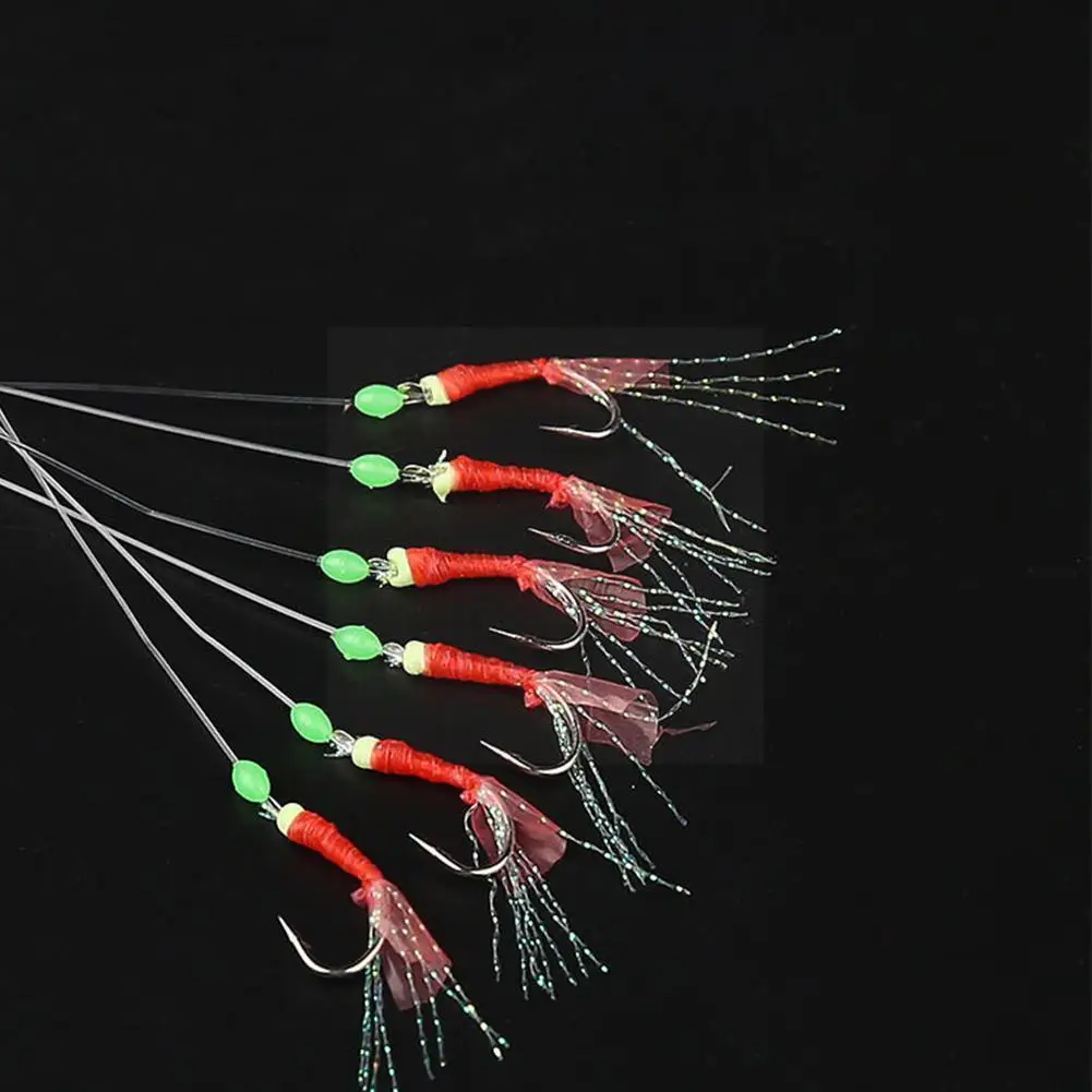 

Fishing Hook With Mackerel Feathers Bass Cod Fishing Sea Fishing Luminous Winter String Tackle Fishing Equipment Lures Hook M0n8