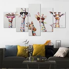 5 шт. холст настенное искусство абстрактные животные постер с жирафом гостиная Современное украшение спальня изображение Дома Офиса постер