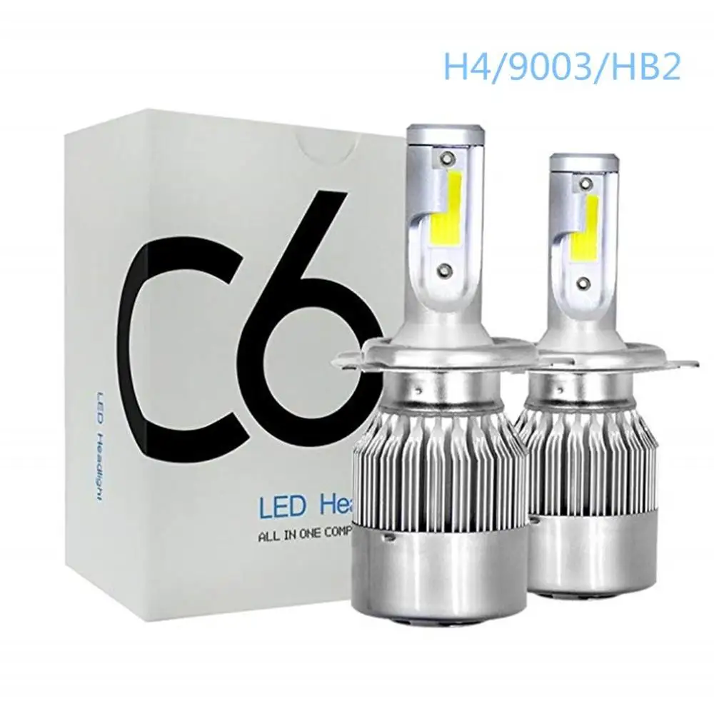 

High-Quality C6 Car Led Headlight Aviation Aluminum Ip68 Protection Level Car Led Headlight 360 Degree Light Cob Light Source