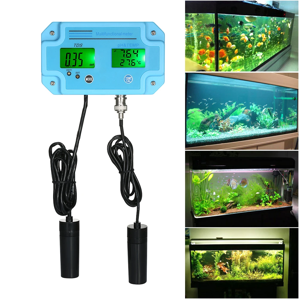 Digital PH EC TDS Meter Tester Temperature Pen Water Purity PPM Filter Hydroponic Suitable for Aquarium Pool Monitor | Инструменты