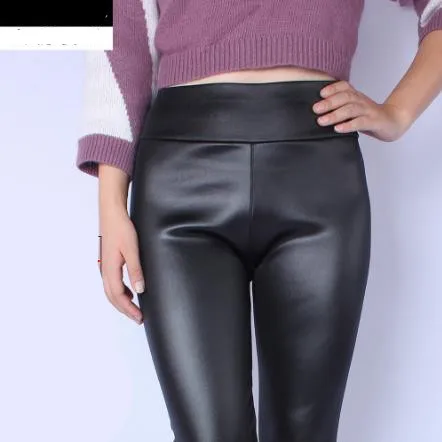 Новые женские брюки 2020 осенние флисовые штаны туника из искусственной кожи