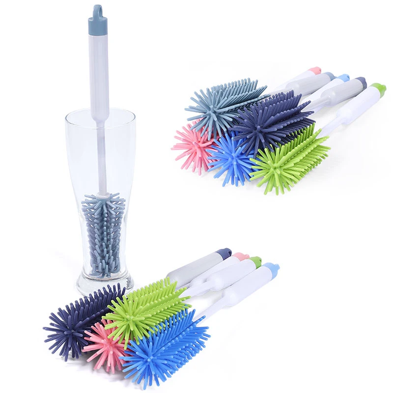 

Soft Silicone Long Handle Vacuum Flask Bottle Cleaning Brush Multifunctional Cleaning Cup Brush Household Cleaning Tools Brushes