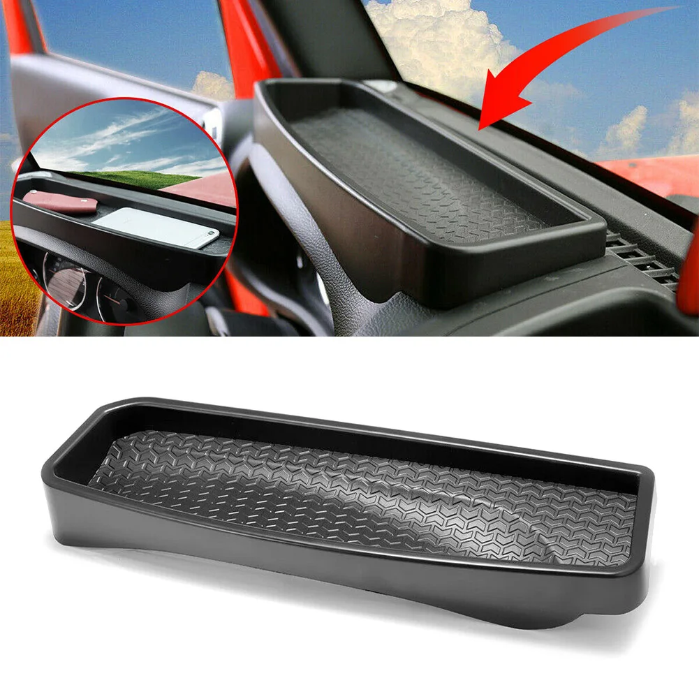 

For Jeep Wrangler JK Accessories Car Front Dashboard Storage Box Tray Trim Black ABS 2011 2012 2013 2014 2015 2016 2017 LHD