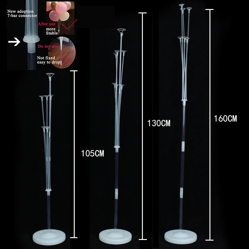 Подставка для воздушных шаров 70 см стабильный держатель с конфетти волнистый