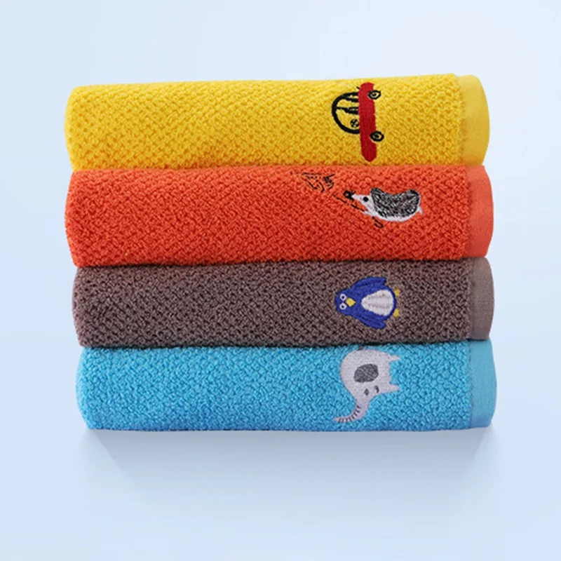 Хлопковое мягкое детское полотенце для лица милое мультяшное вышитое домашнее