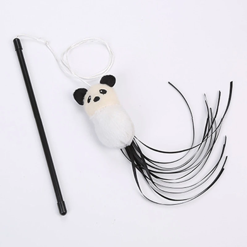 

2 Pcs Interactive Cute Carton Panda Bamboo Teaser Stick Interactive Funny