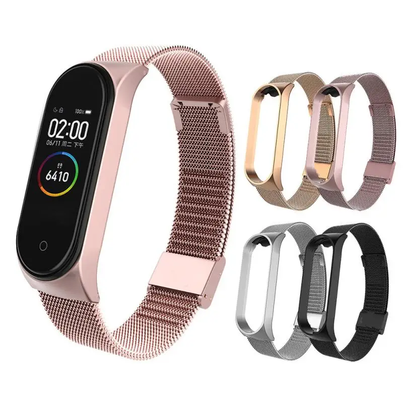 Металлический ремешок Смарт часы из нержавеющей стали Пряжка для Xiaomi Mi Band 4/3