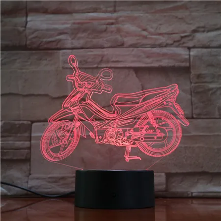Мотоциклетная Настольная 3D лампа цветной сенсорный светодиодный визуальный