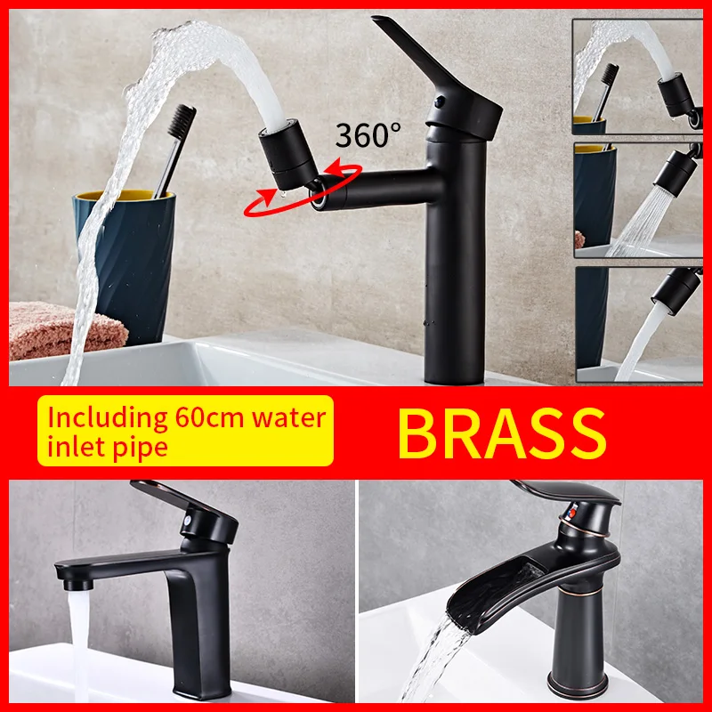 

Basin Faucet Black Brass Toilet Single Handle Cold and Hot Water Taps Bathroom Sink Mixer sanitary ware faucets