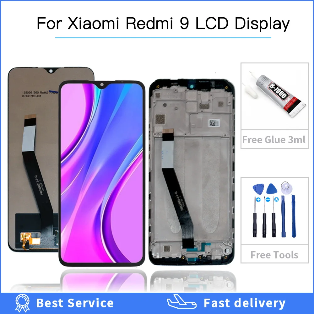 high quality 6 53 screen for xiaomi redmi 9 m2004j19g lcd display touch screen digitizer assembly phone parts for redmi 9 lcd free global shipping