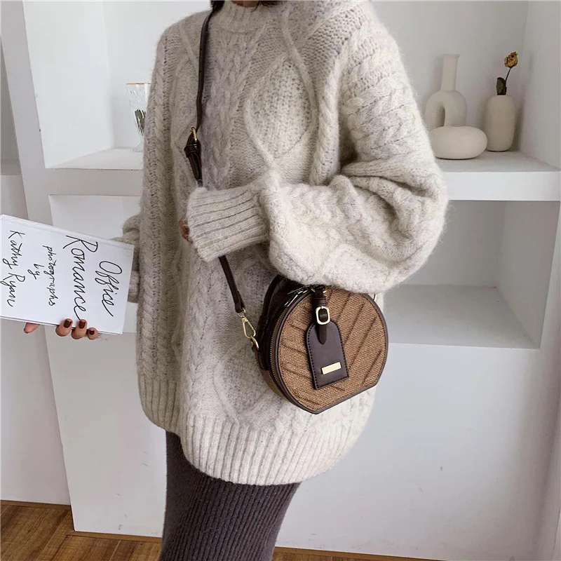 Универсальная сумка для телефона кожаная круглая дизайнерская через плечо