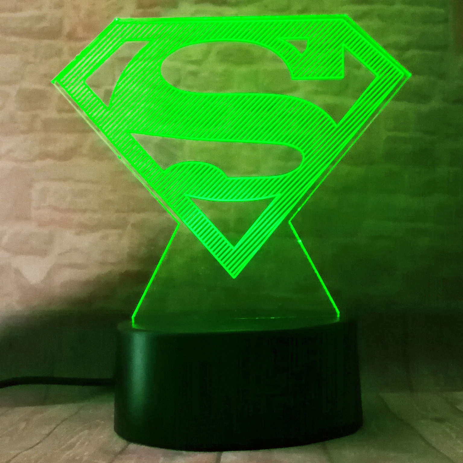 Креативные Мстители символ логотипа Супермена DC 7 цветов градиентная подсветка