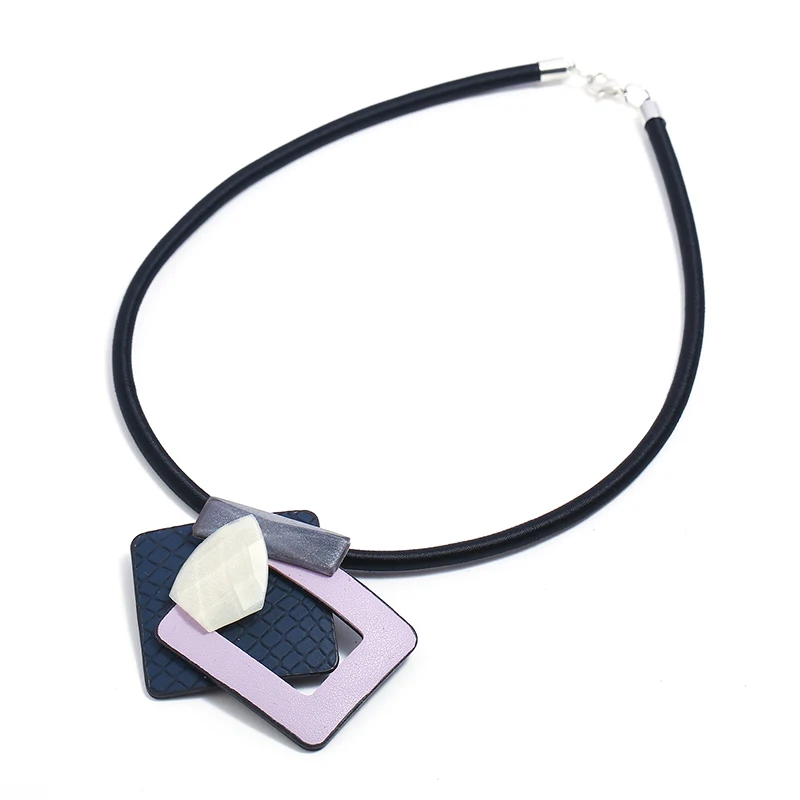 Ожерелье из смолы, подвески, Женские Ювелирные изделия, кожаные чокеры, ожерелье s для женщин, многофункциональное модное ювелирное изделие, цепочка, длинное ожерелье - Окраска металла: B037-1-001