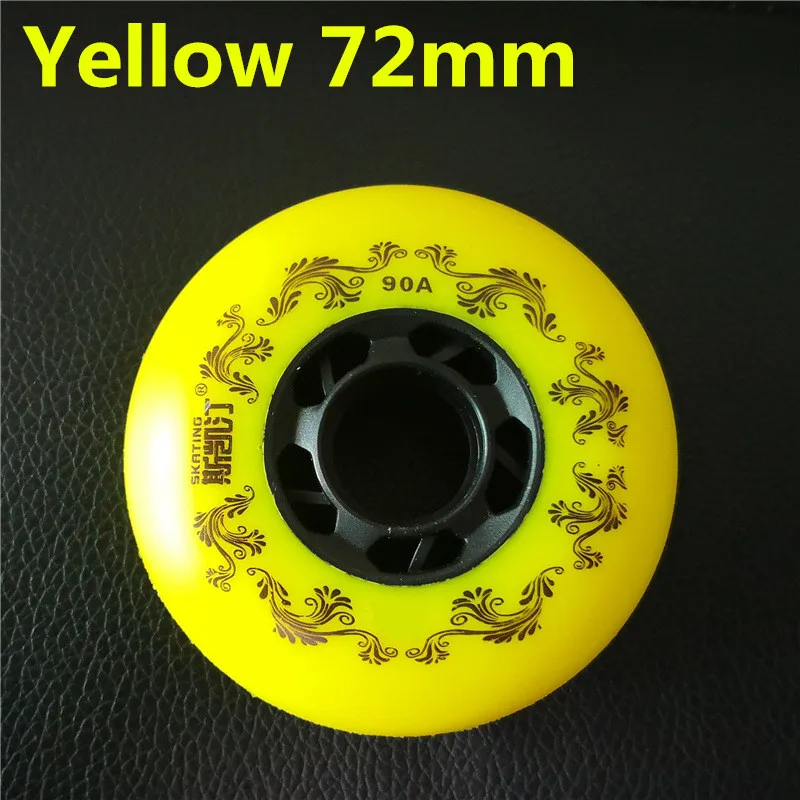 90A роликовые коньки 3-го поколения роликовые коньки Patins Shoes PowerSlide SEBA IGOR KSJ HV ILQ-11 подшипник 8 шт - Цвет: Yellow 72mm