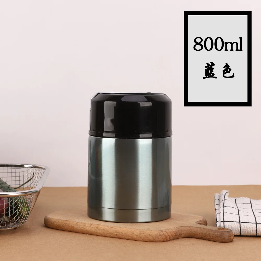 800ml Light blue Горячая Распродажа 800 мл/1000 мл термосы для супа из нержавеющей стали вакуумный Ланч-бокс портативный контейнер для еды - Цвет: 800ml Light blue