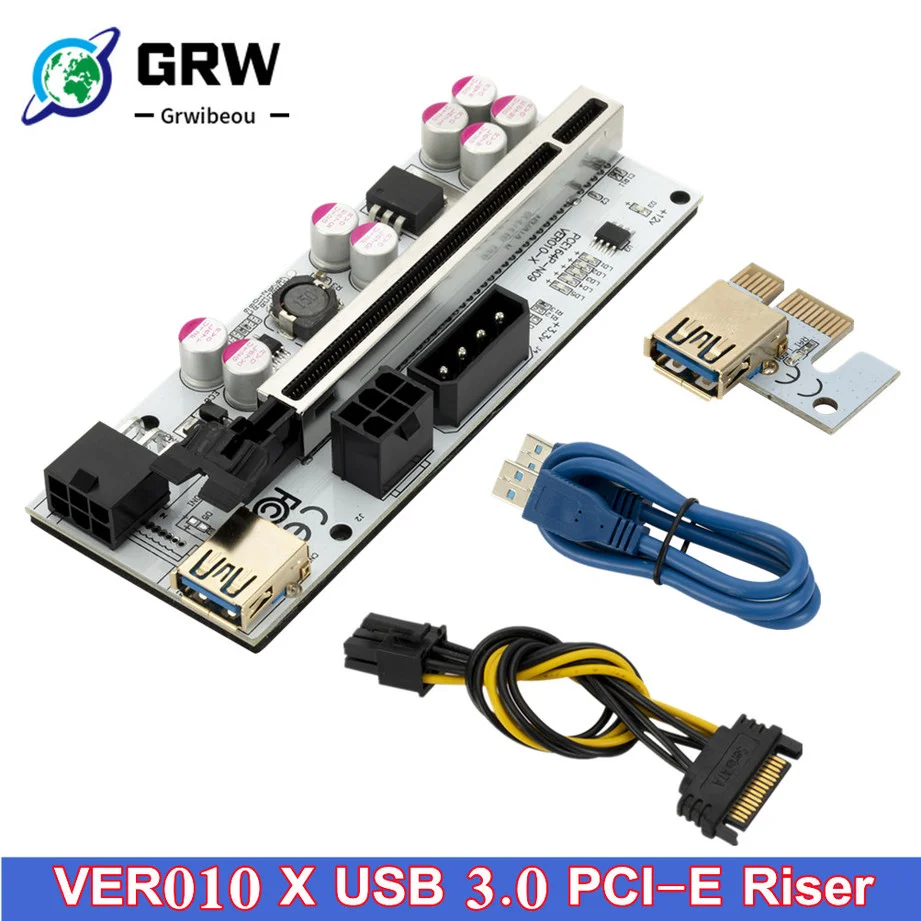 

Переходник GRWIBEOU Riser VER010, USB 3,0, PCI-E