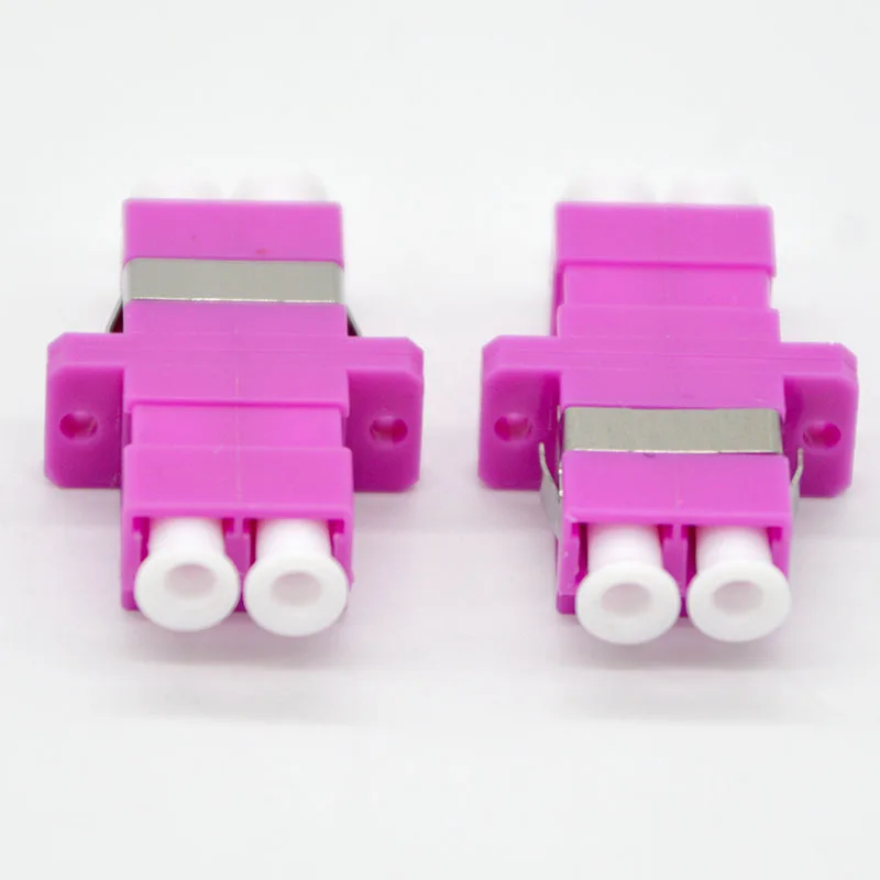 100pcs New Optic Fiber Adapter Connector LC OM4 Single Mode Fiber Optic Coupler Flange Connector Special Free Shipping To Brazil