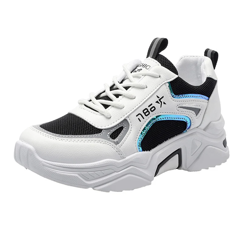 

2019 Spring Women Vulcanized Shoes Comfortable Round Head Lace Up Sports Shoes Woman Casual Sneakers Ladies Mesh Running Shoes