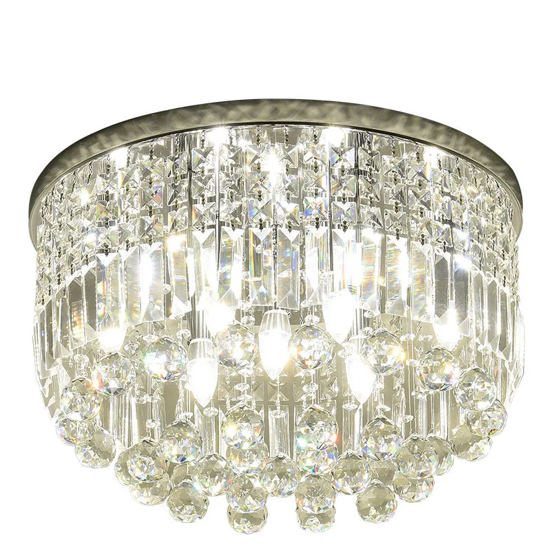 

Modern simple plated crystal lustre Ceiling Lights LED ceiling Lamp For living room bedroom restaurant hotel