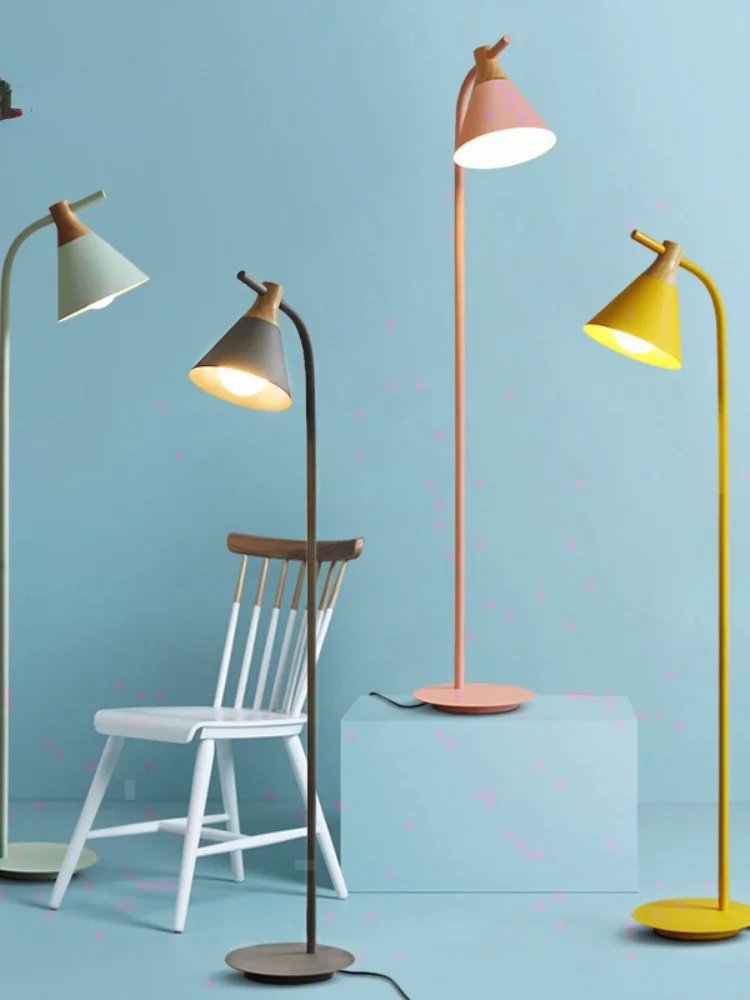 

Nordic modern minimalist creative floor light bedroom floor light study color macarons floor lamp