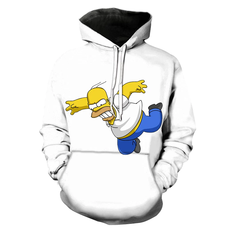 Толстовка с 3D-принтом Гомера для мужчин и женщин Повседневная капюшоном в стиле